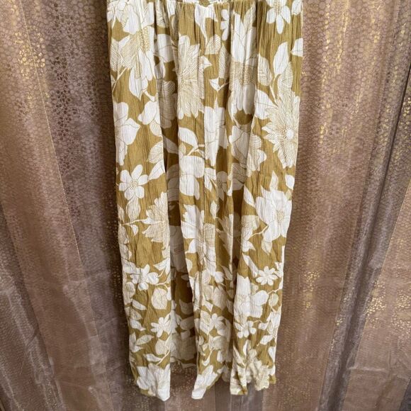Billabong Green Ivory Your Babe Floral Midi Lightweight Dress Medium - Picture 7 of 11